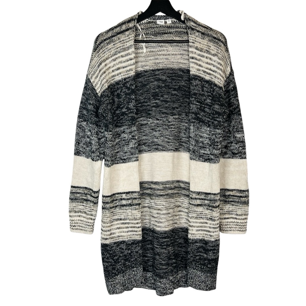 EUC Gap Marled Striped Knit Open Front Longline Cardigan